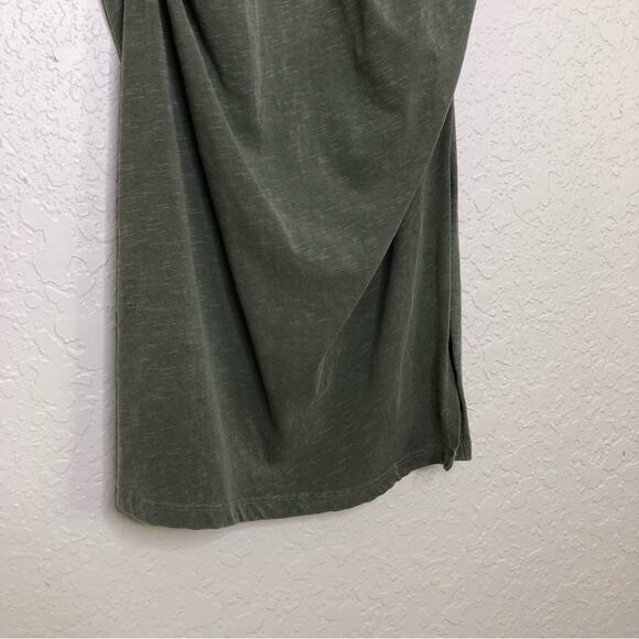 Sundry army olive green sleeveless side knotted midi dress size 2 or Medium - Picture 6 of 16